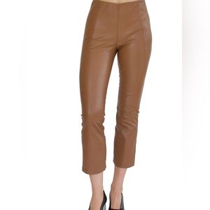 Elaine Kim VEGAN STRETCH LEATHER CROP LEGGING - SUSRUTA in color Fox - size p/xs